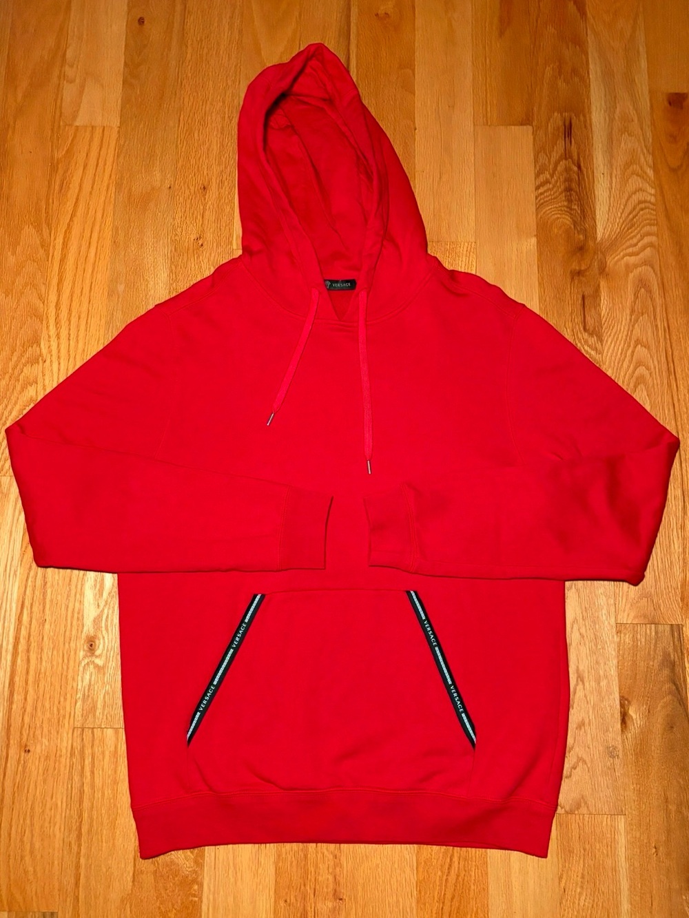 Versace Greca Logo Tape Hoodie, Like New